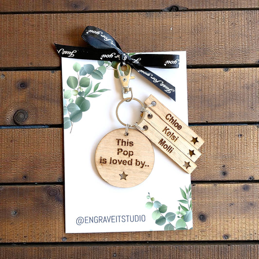 Personalised This Daddy is loved by.. key ring