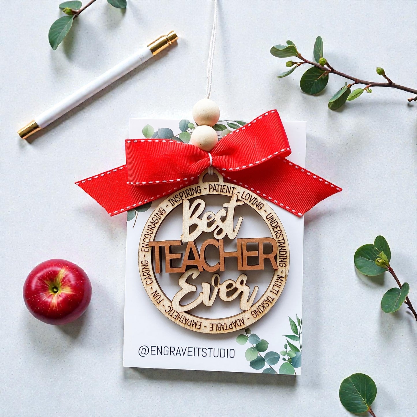 Best Teacher Ever Ornament/ Rear mirror window accessory