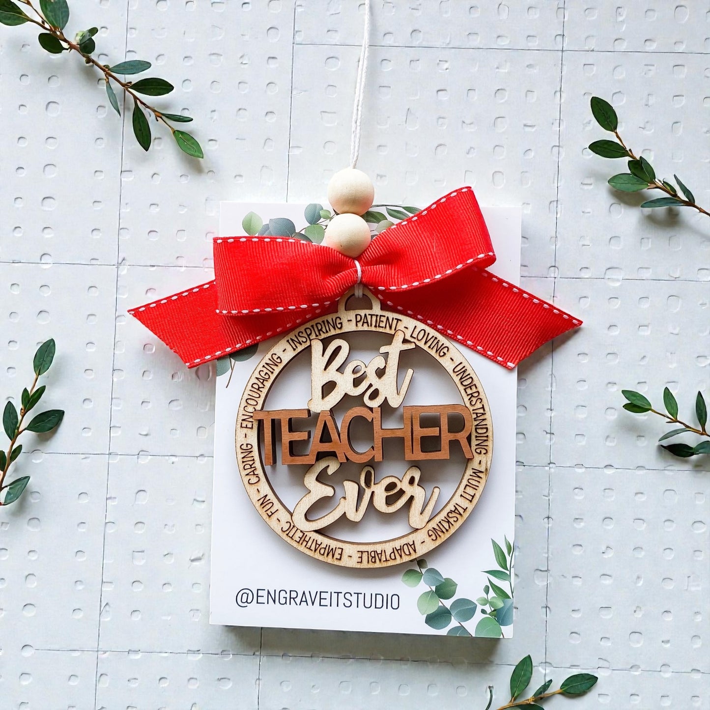 Best Teacher Ever Ornament/ Rear mirror window accessory