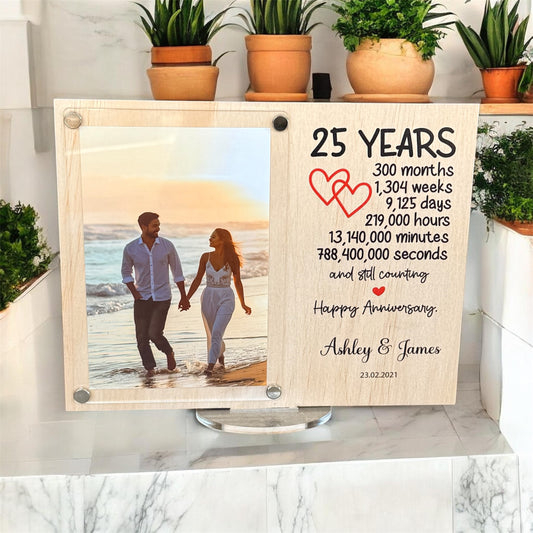 Anniversary frame, wedding, milestone, gift for Husband or wife, wood keepsake.
