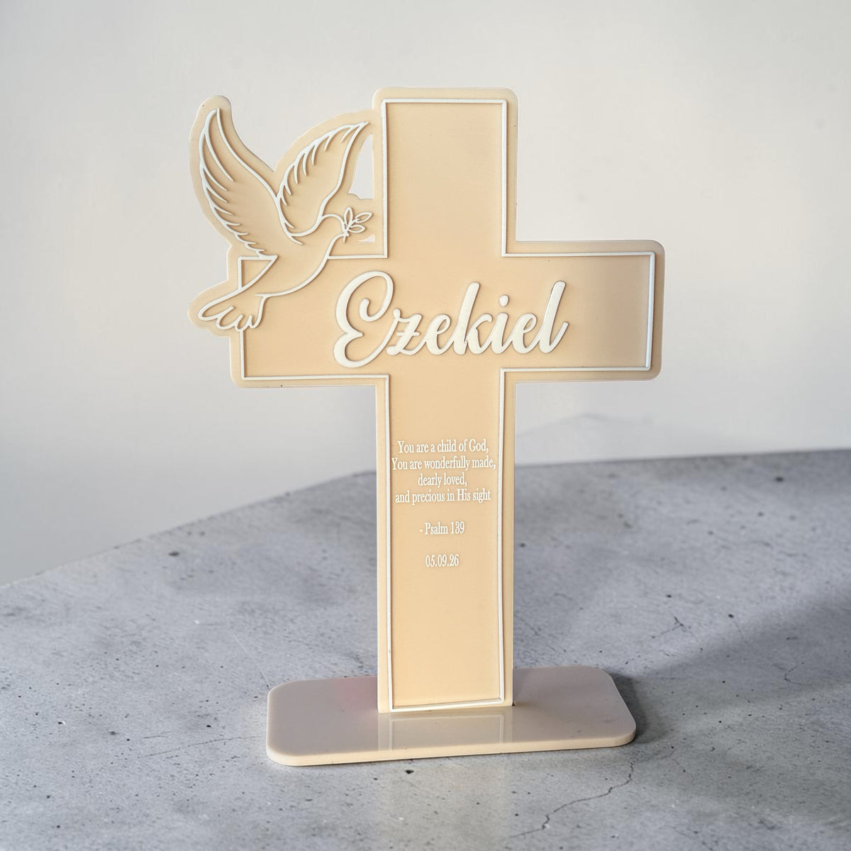 Personalised Acrylic Christening Cross | Custom Baptism Keepsake | Dedication Gift