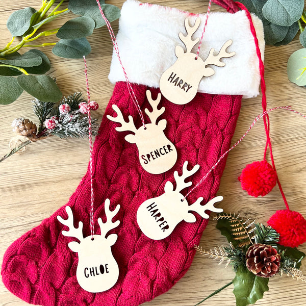 Personalised Reindeer Wood Ornament | Name Ornament