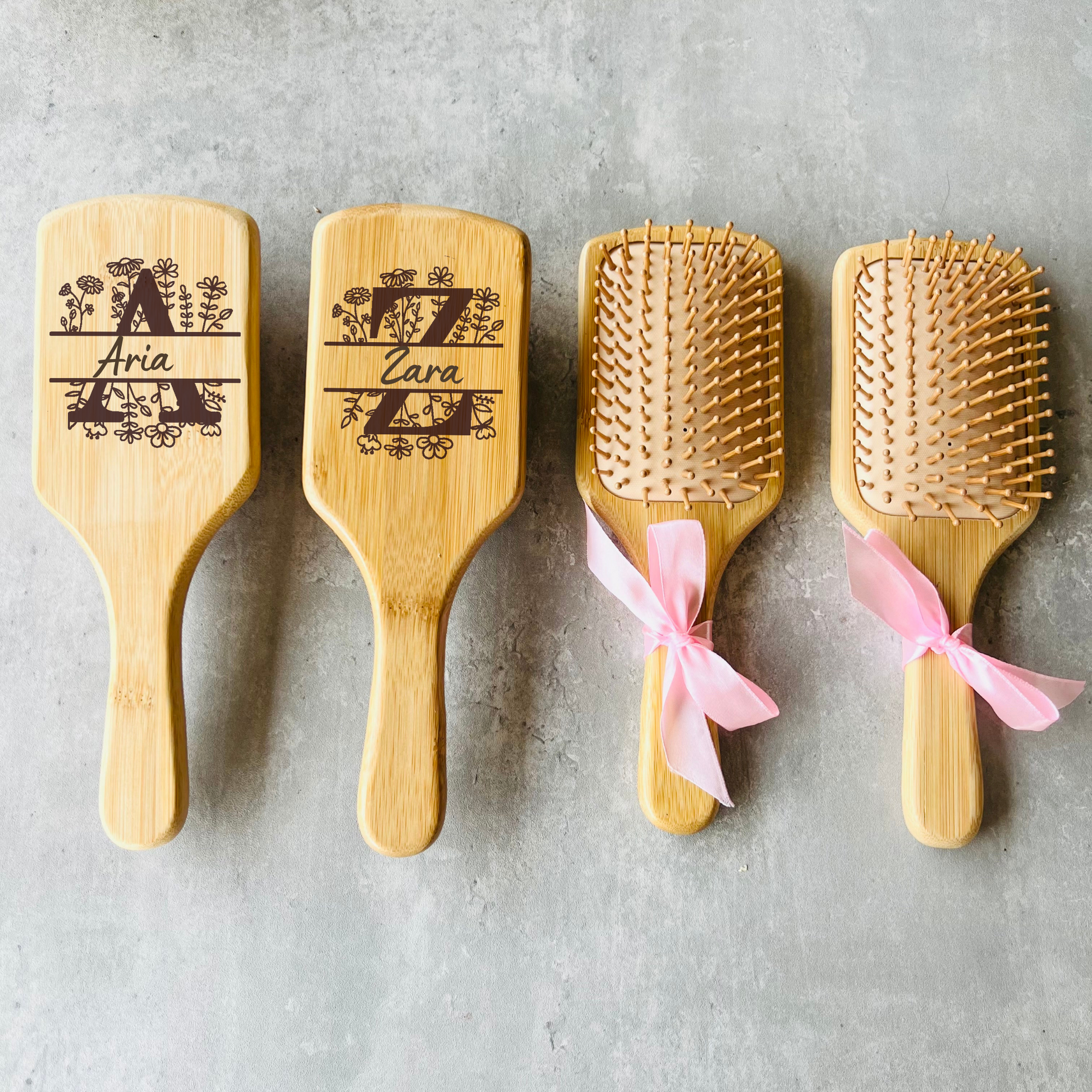 Personalised uv printed paddle brush | Wooden Brush for Girls | Gifts for Mum | Custom Engraved | Floral | Valentine's Gift | Bridesmaid Gift