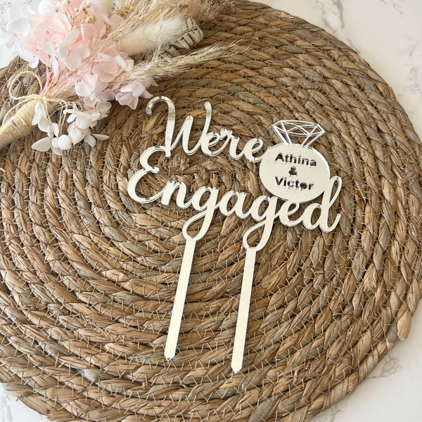 Personalised Engagement cake topper