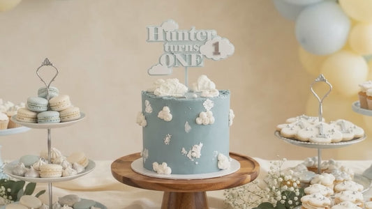 Personalised Cloud Birthday Cake Topper | Custom Double-Layered Acrylic Cake Decoration