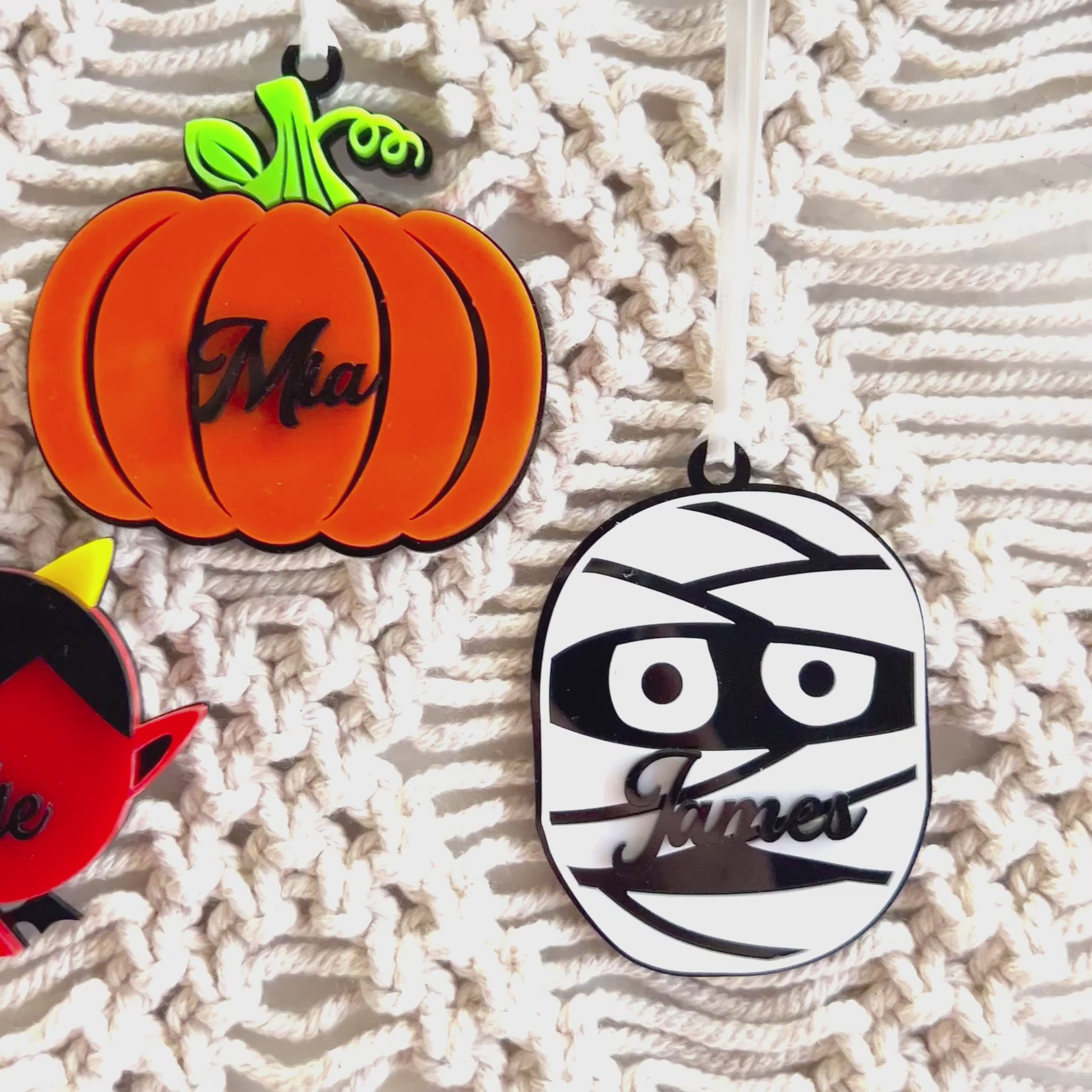 Halloween Basket Tag | Trick or treat | Personalised Acrylic Halloween Tag