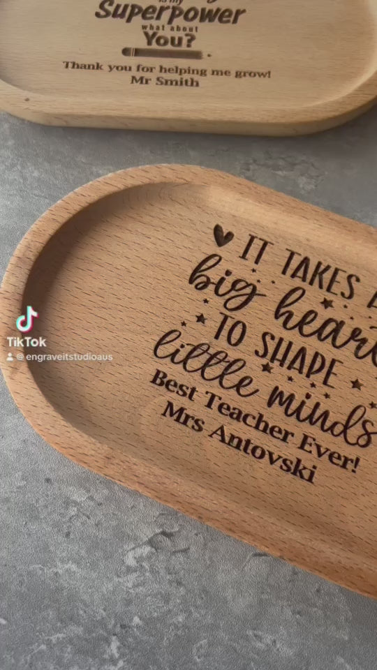 Teachers Gifts,Gifts for Teacher,Best Teacher Ever,Thanks for Helping,Teacher,Present for Teacher,Engraved Wood Tray,Gift Ideas