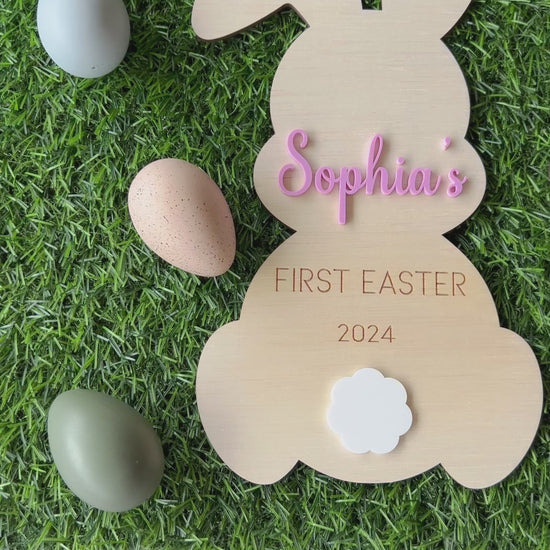 Personalised Easter Photo Prop Wood Engraved 3D Photo plaque Keepsake