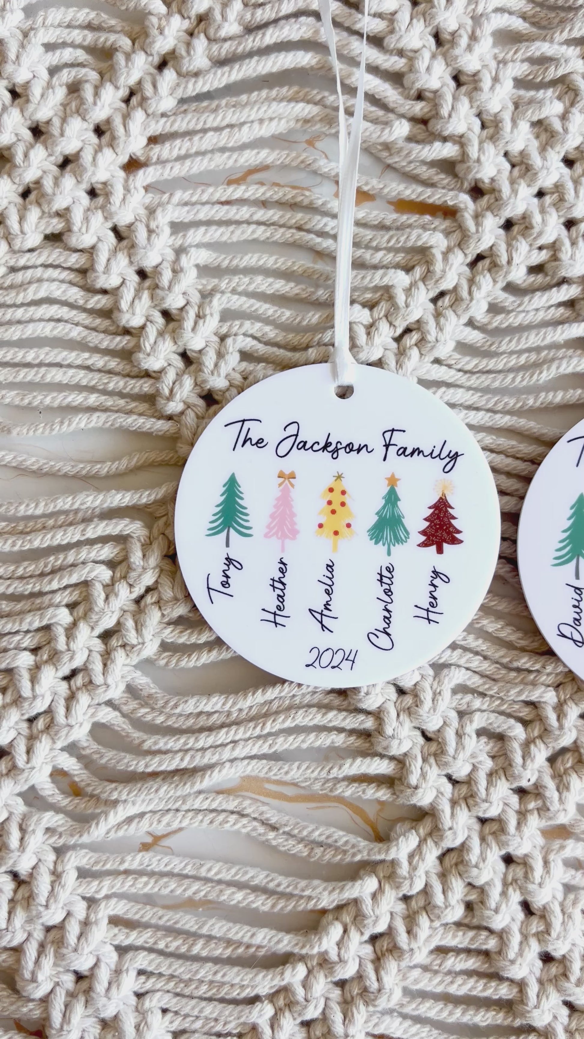 Family Christmas tree ornament personalised | Family Keepsake ornament | Christmas Gift | acrylic ornament