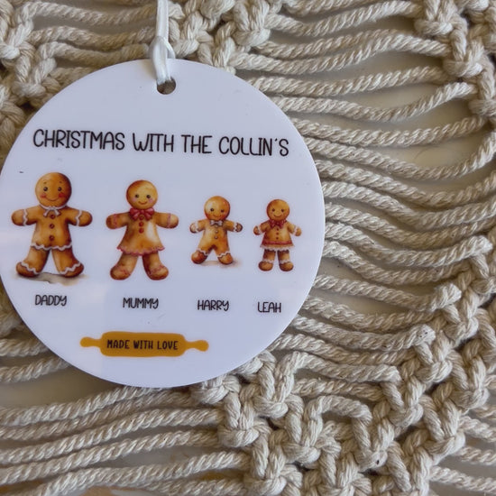 Gingerbread family personalised acrylic ornament | Christmas Ornament | Christmas Ornament | Gift ideas for Christmas | tree decor | custom
