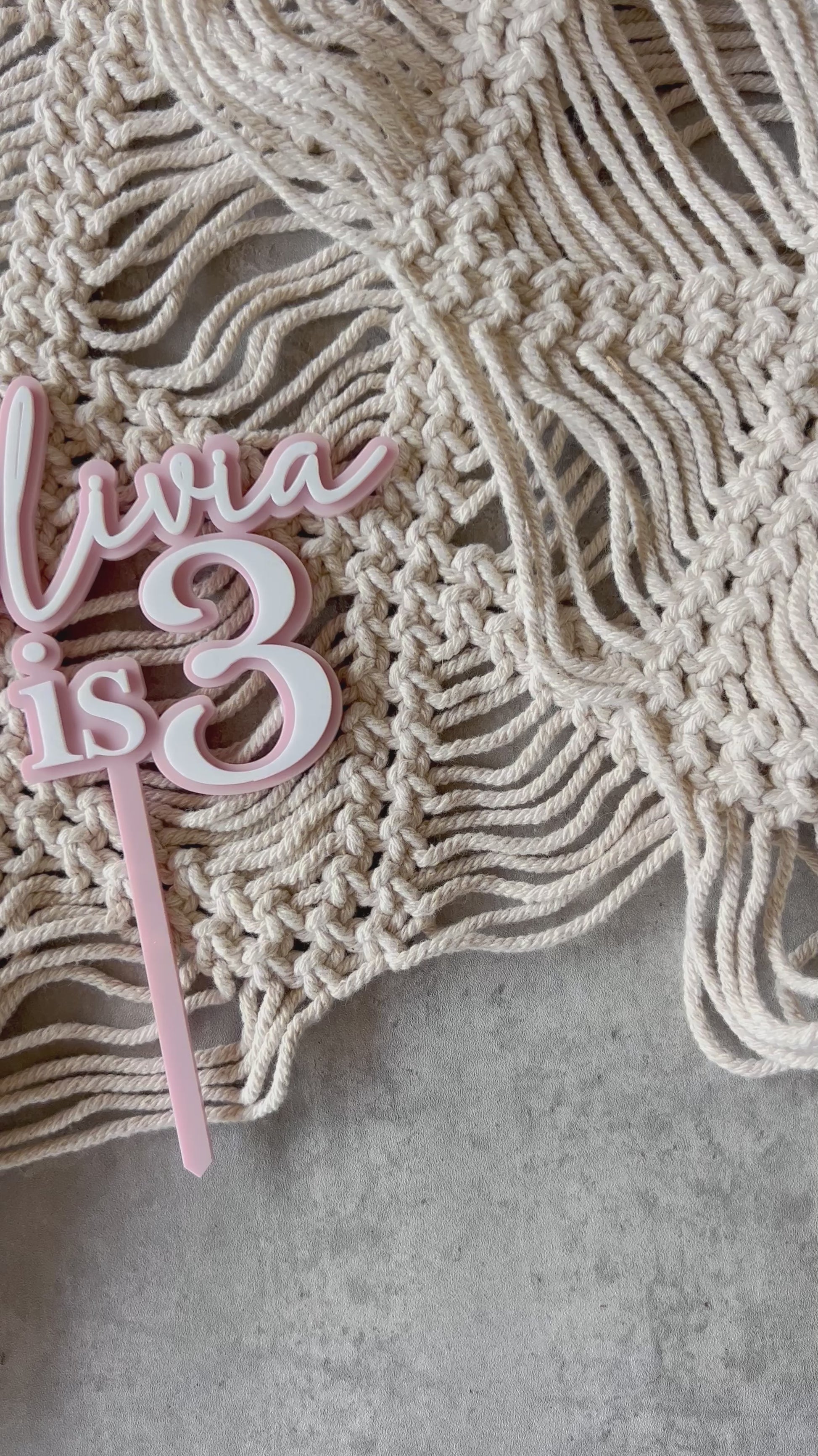 Double layer acrylic birthday cake topper