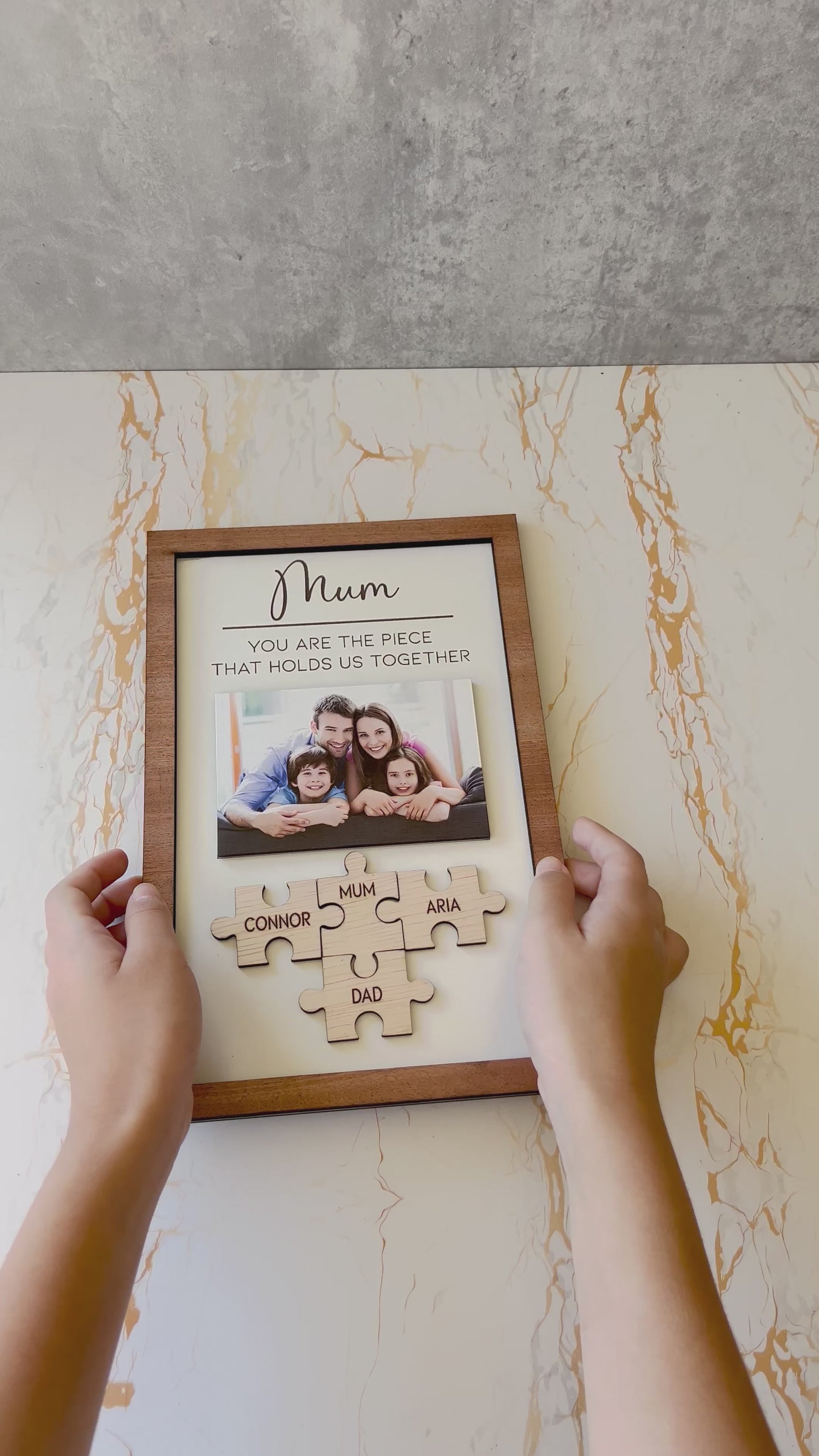 Personalised photo Mum frame Jigsaw wood frame mothers day gift