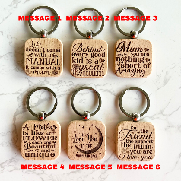 Wood Mum Key rings Engraved | Gifts for mum | Mother's Day | Range 2