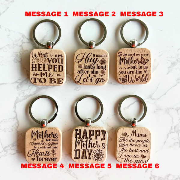 Wood Mum Key rings Engraved | Gifts for mum | Mother's Day | Range 1