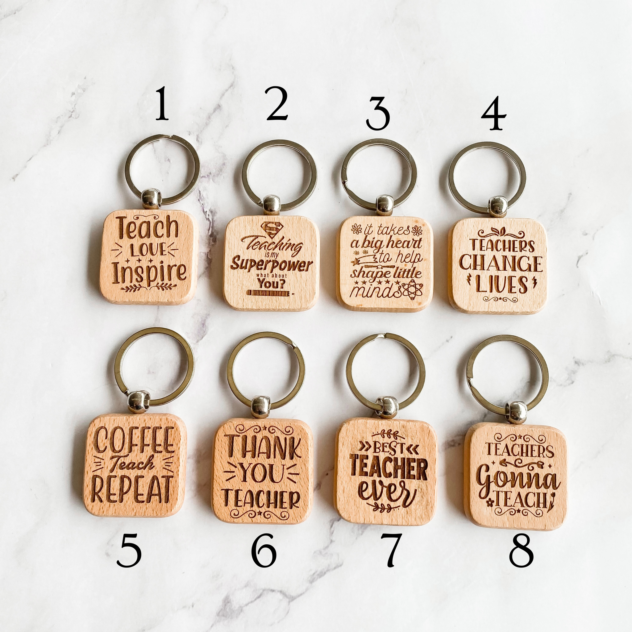 Teachers Wooden Key rings