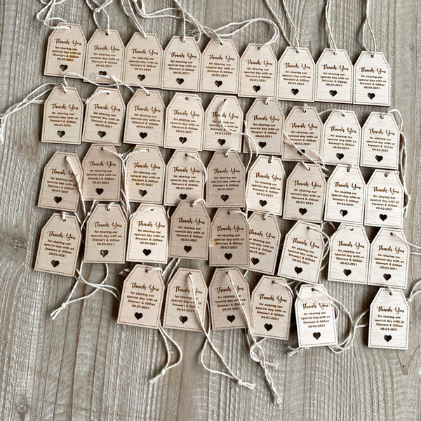 Personalised Wooden Rustic Thank You Gift Tags