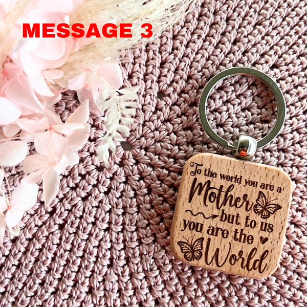 Wood Mum Key rings Engraved | Gifts for mum | Mother's Day | Range 1