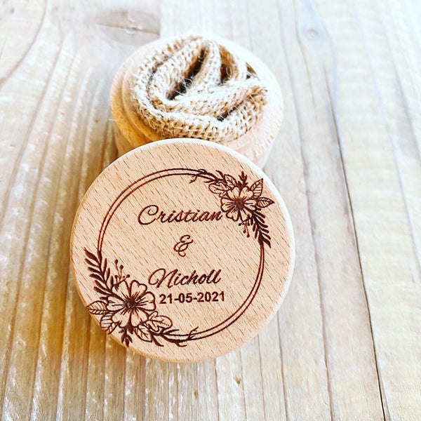 Personalised wooden ring box