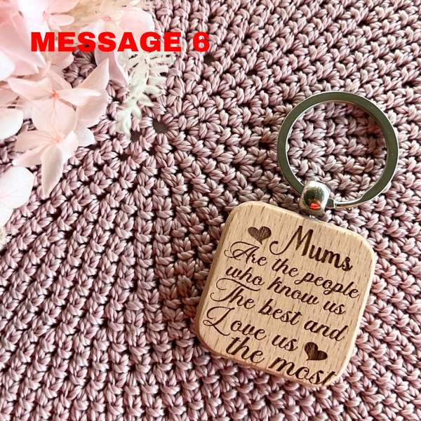 Wood Mum Key rings Engraved | Gifts for mum | Mother's Day | Range 1