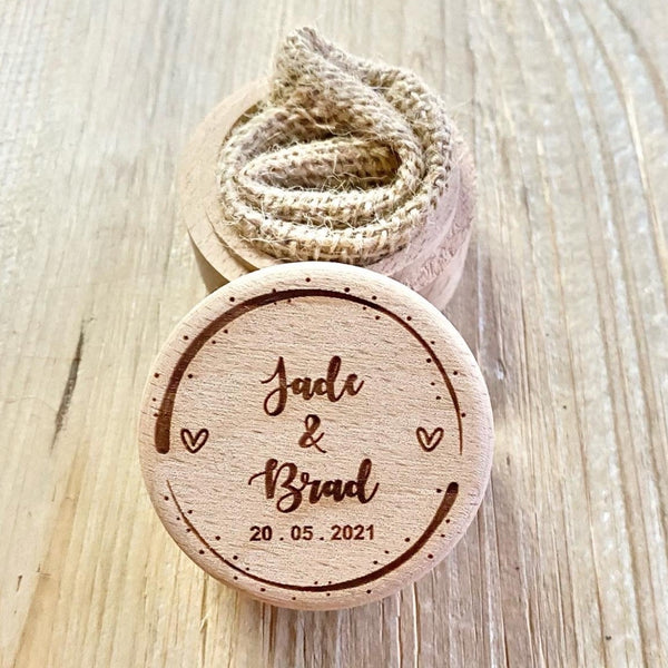 Personalised wooden ring box