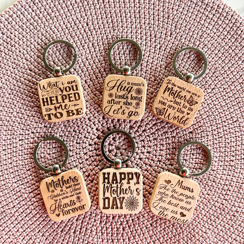 Wood Mum Key rings Engraved | Gifts for mum | Mother's Day | Range 1