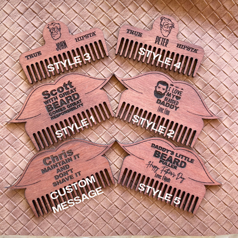 Personalised beard and moustache comb