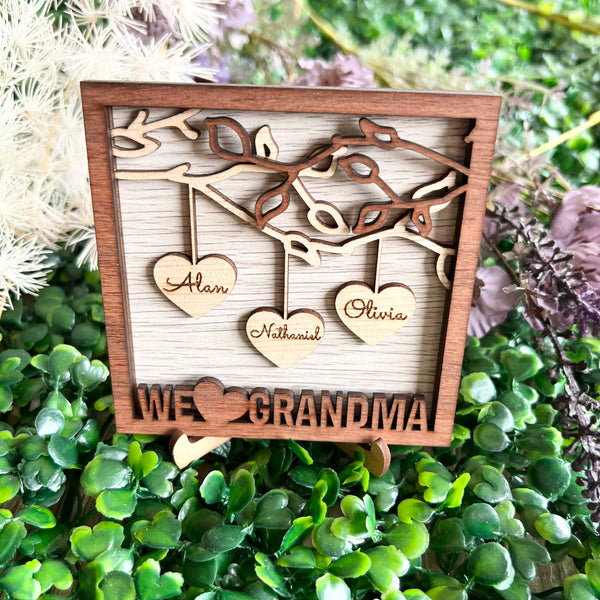 Hanging Heart Personalised Wood Frame