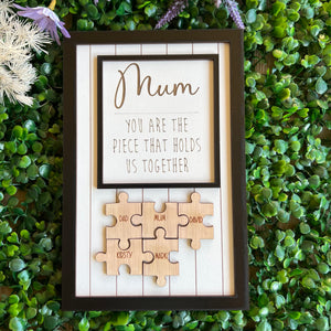 Personalised Mum frame Jigsaw black frame mothers day gift