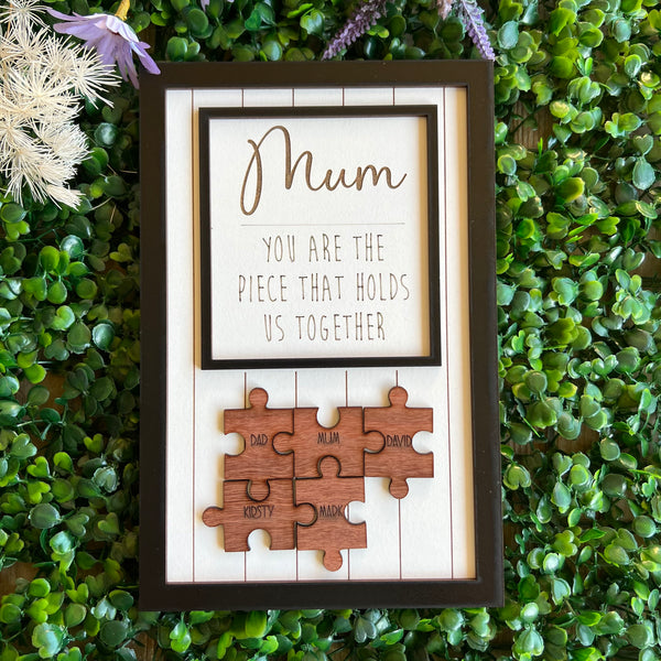 Personalised Mum frame Jigsaw black frame mothers day gift