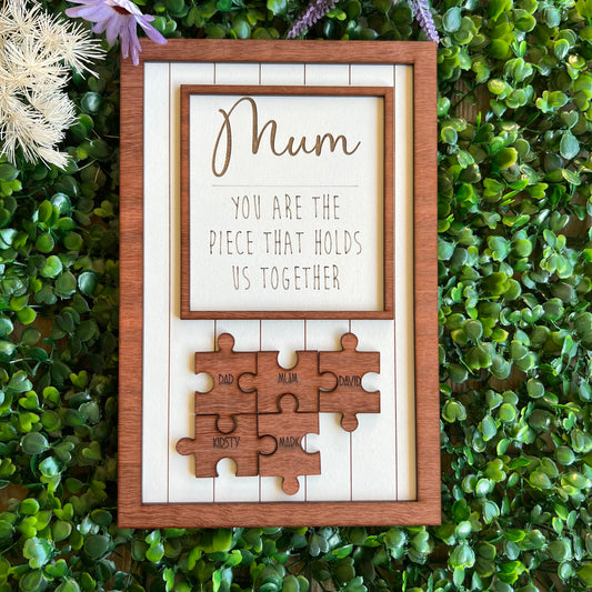 Personalised Mum frame Jigsaw Wood frame mothers day gift