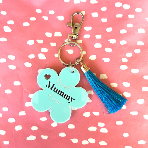 Mum flower Acrylic Key ring Best mum / nan Ever