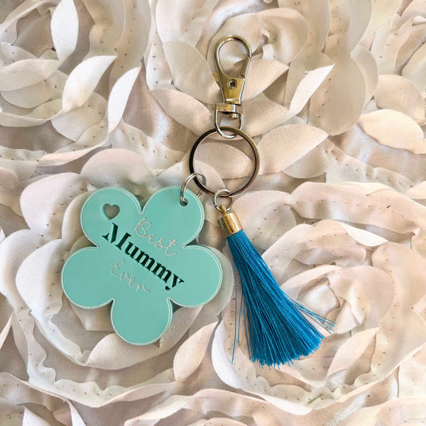 Mum flower Acrylic Key ring Best mum / nan Ever