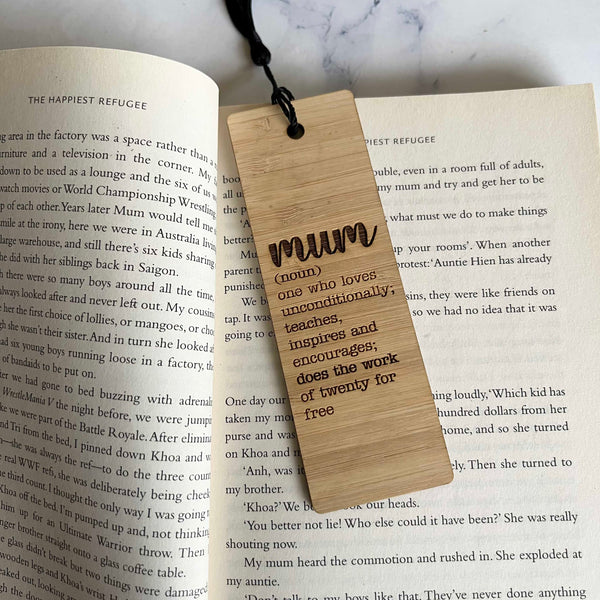 Mum Wooden Bamboo Bookmark