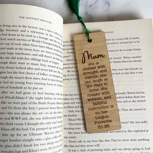 Mum Wooden Bamboo Bookmark