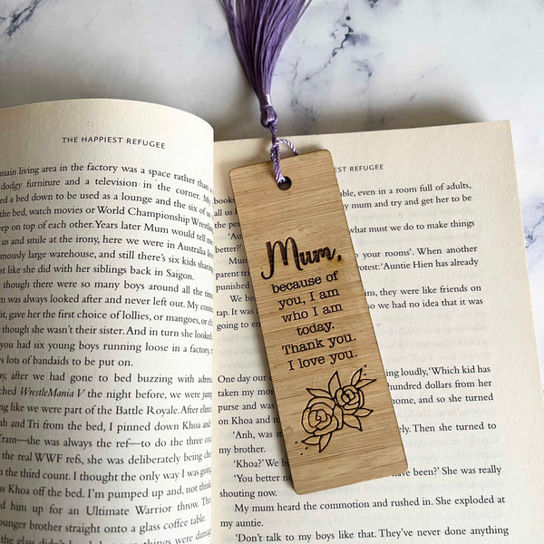 Mum Wooden Bamboo Bookmark