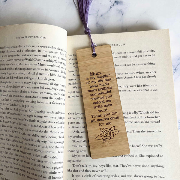 Mum Wooden Bamboo Bookmark