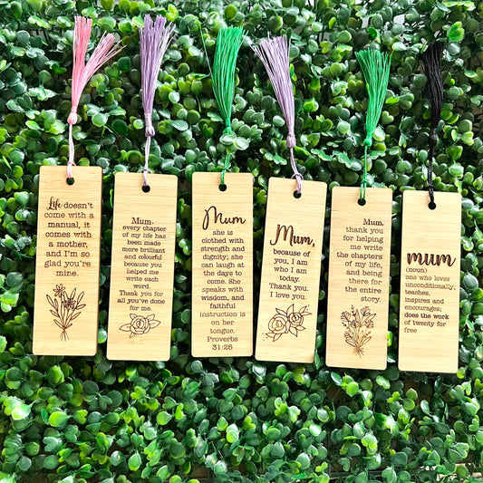 Mum Wooden Bamboo Bookmark