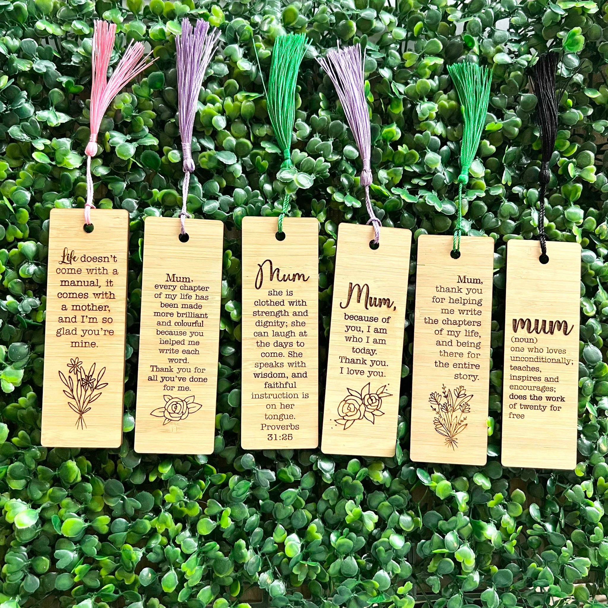 Mum Wooden Bamboo Bookmark