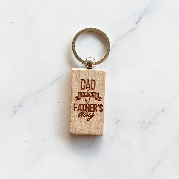 Wooden Key ring for Dad Rectangle