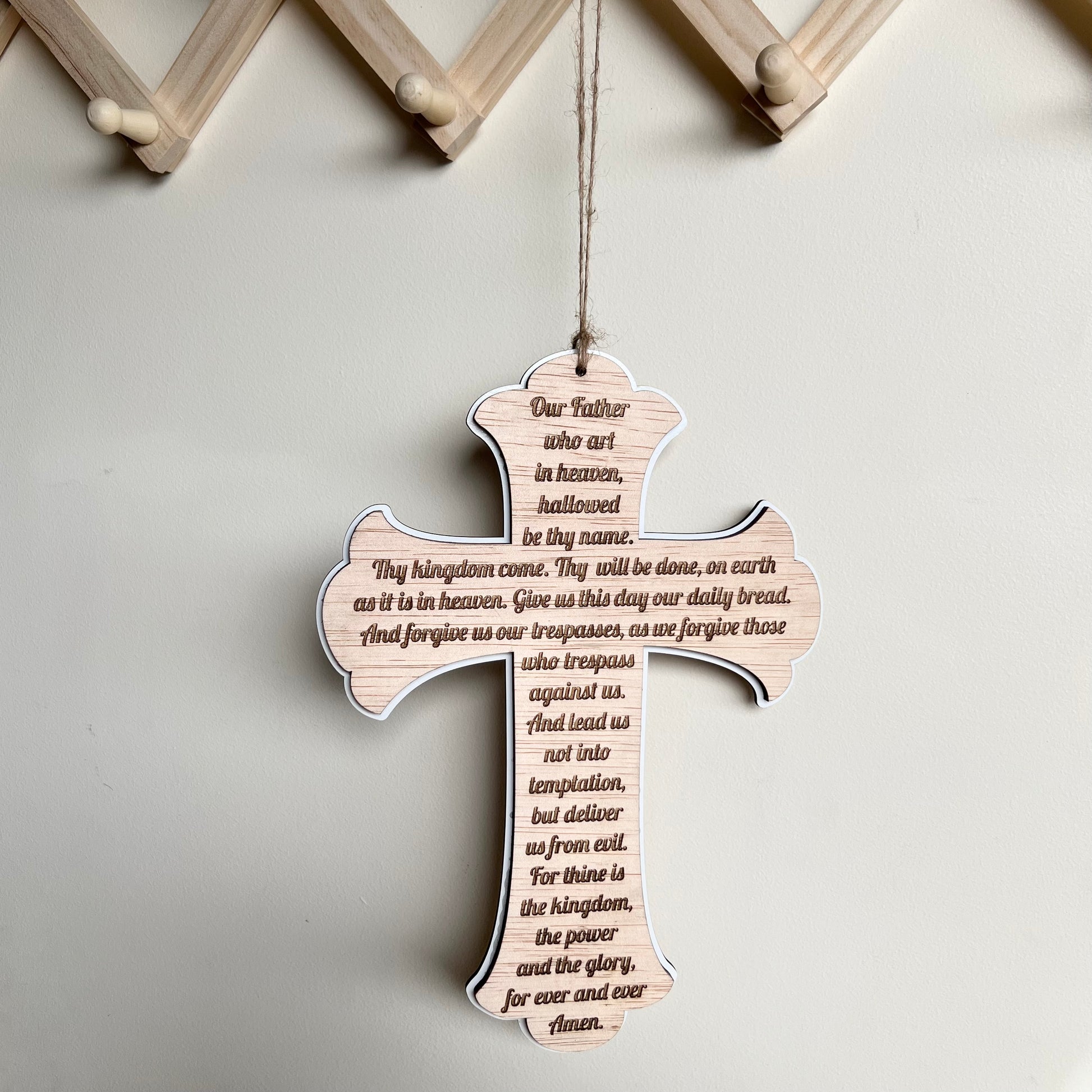 Wood Cross Our Father The Lord's Prayer Keepsake