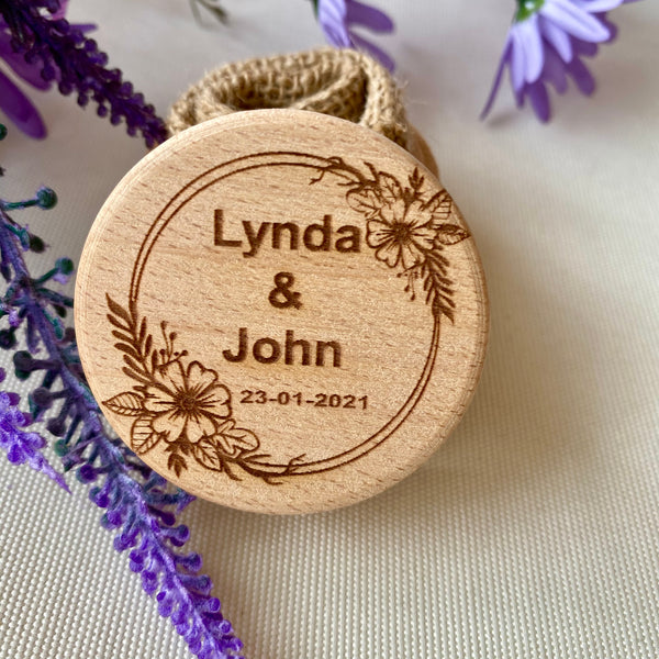 Personalised wooden ring box