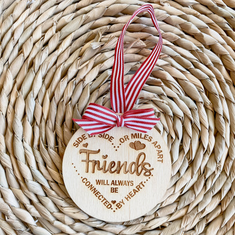 Wooden Friends ornament | Christmas Gift ornament | Christmas Gifts for Friends | Side by side or miles apart