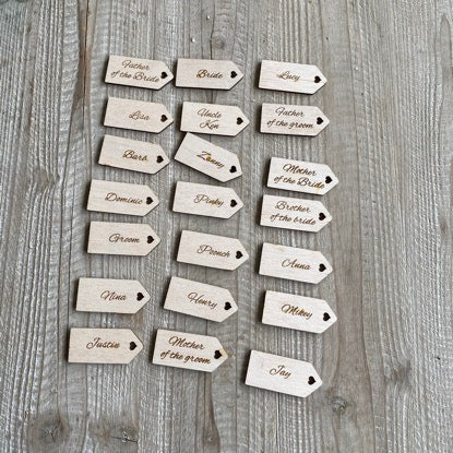 Wooden Rustic Place tags setting