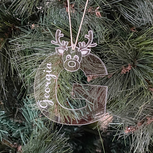 Reindeer Personalised name keepsake ornament