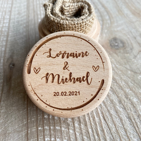 Personalised wooden ring box