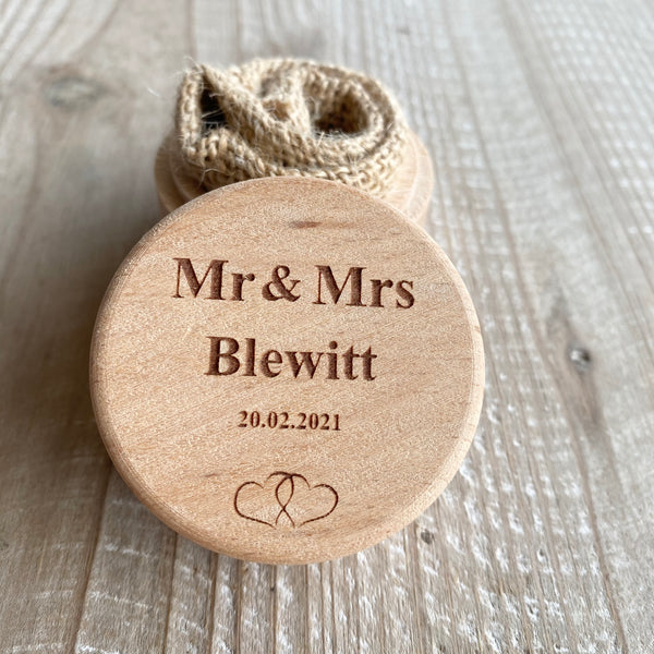 Personalised wooden ring box