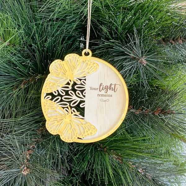 Personalised Christmas Butterfly Remembrance ornament keepsake