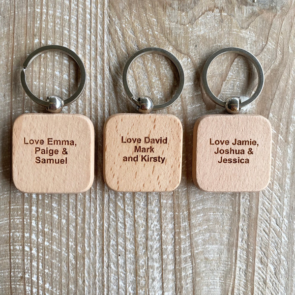 Personalised Wooden Keyring for mum/nan