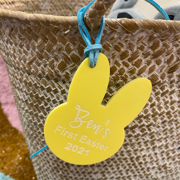 Personalised Bunny Shape Easter Gift Tag