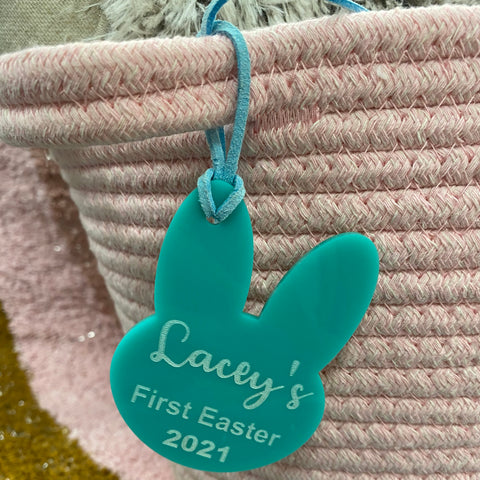 Personalised Bunny Shape Easter Gift Tag